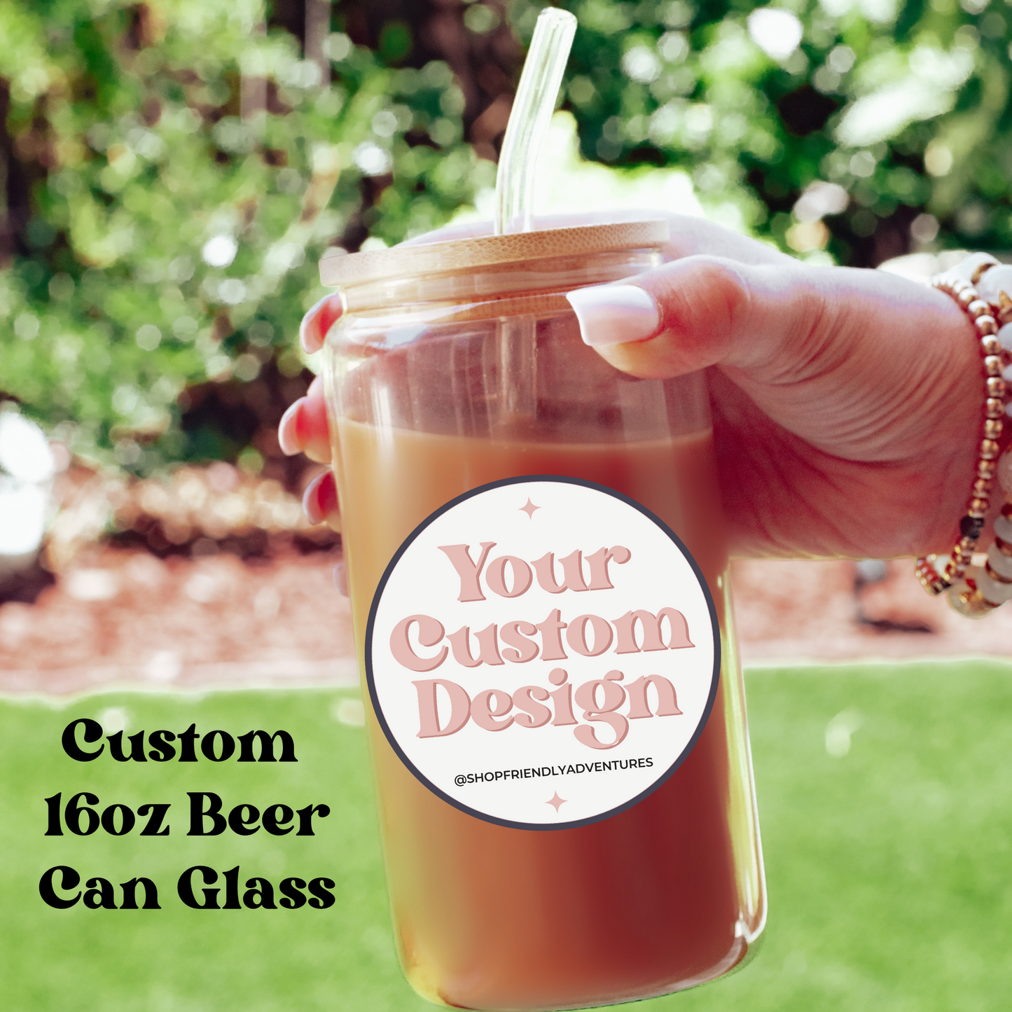 Custom Personalized 16oz Can Glass