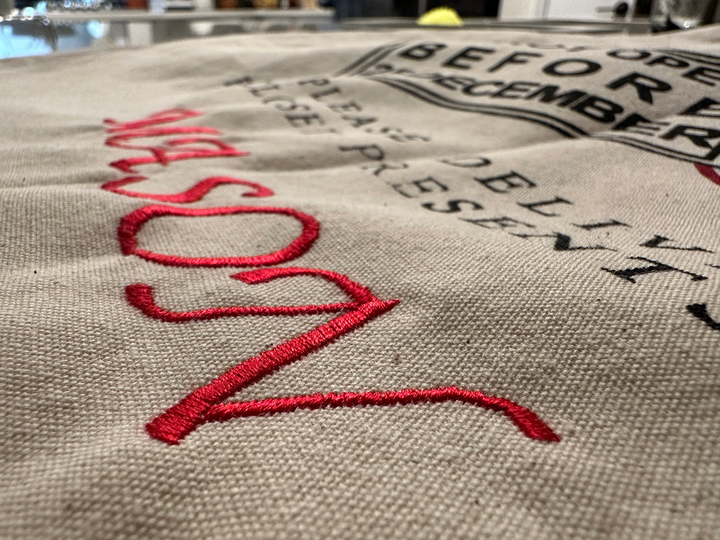 Custom Personalized Embroidered Christmas Bag